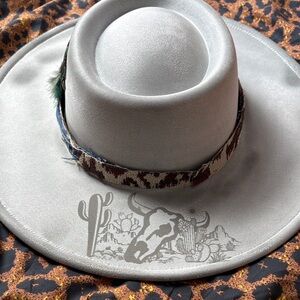 Nomad Silver Western Hat with Cactus Design